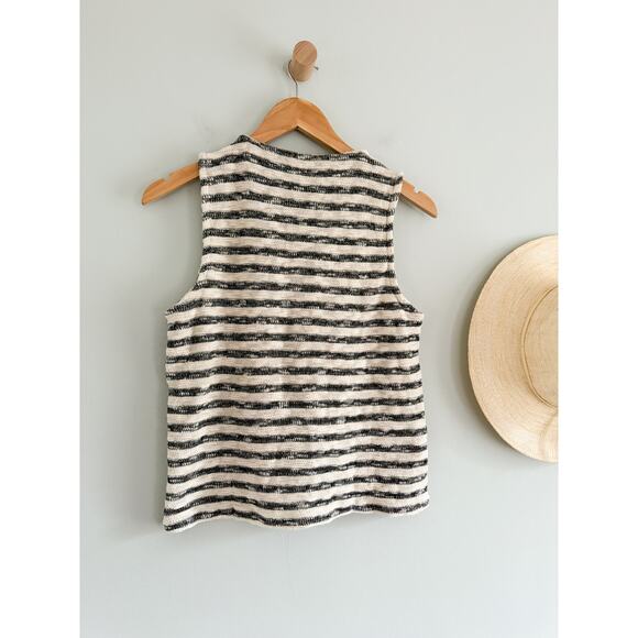 Madewell | NWT Crewneck Sweater Vest in Stripe Natural | Sz S - Picture 9 of 9